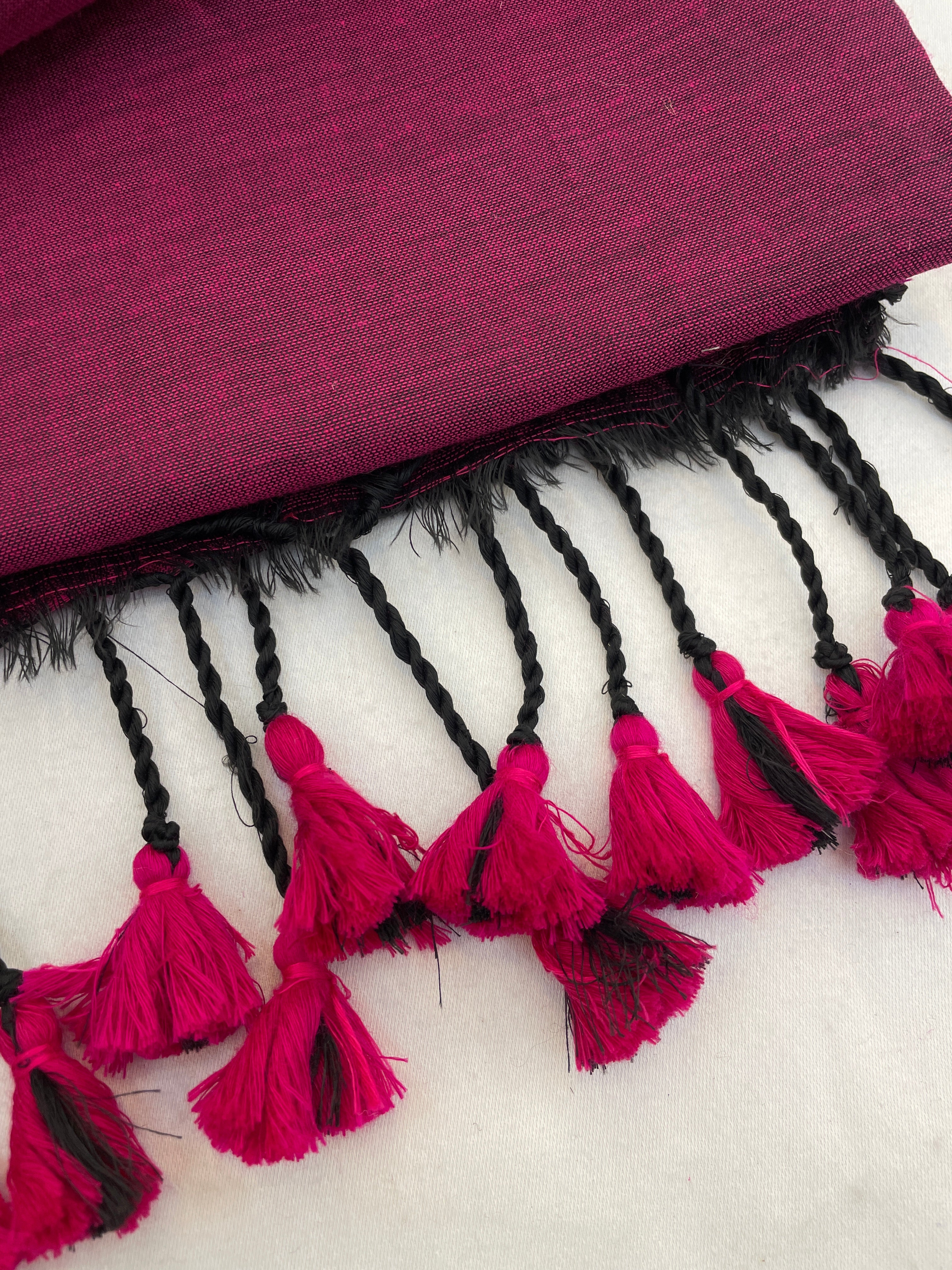Purple colour traditional looking chanderi cotton saree