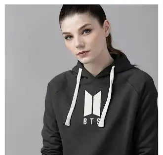 BTS BLACK FULL SLEEVE UNISEX HOODIE SWEATSHIRT