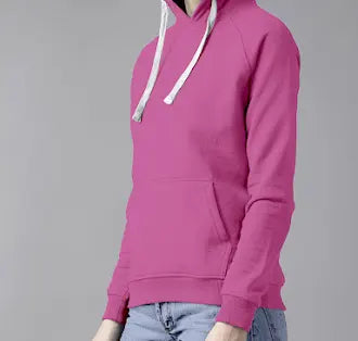 DARK PINK FULL SLEEVE UNISEX HOODIE SWEATSHIRT