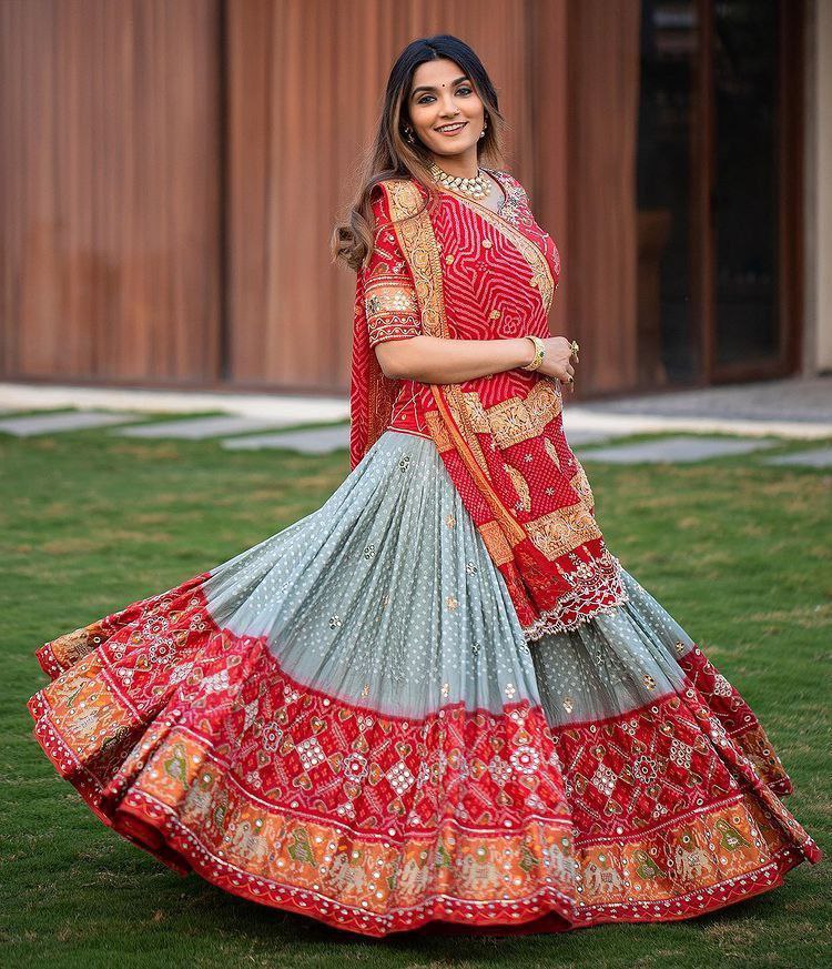 Multi Color Soft Butter Silk Digital Printed Lehenga Choli