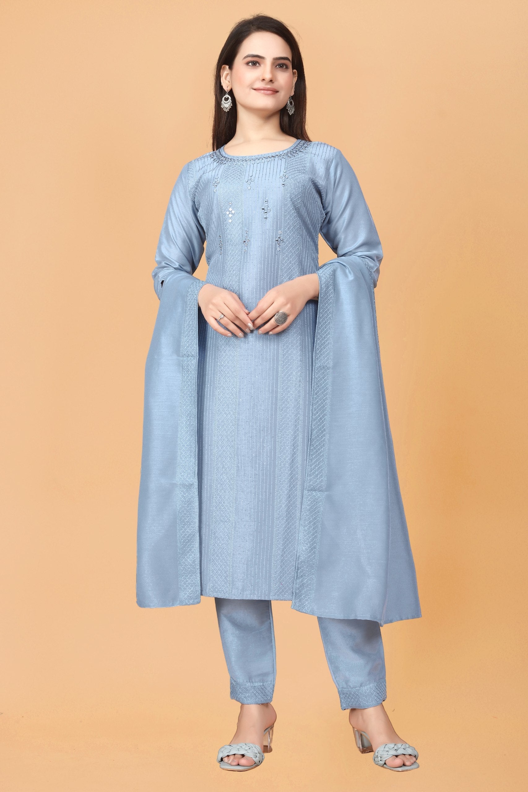 Sky Blue KURTA SET WITH DUPATTA