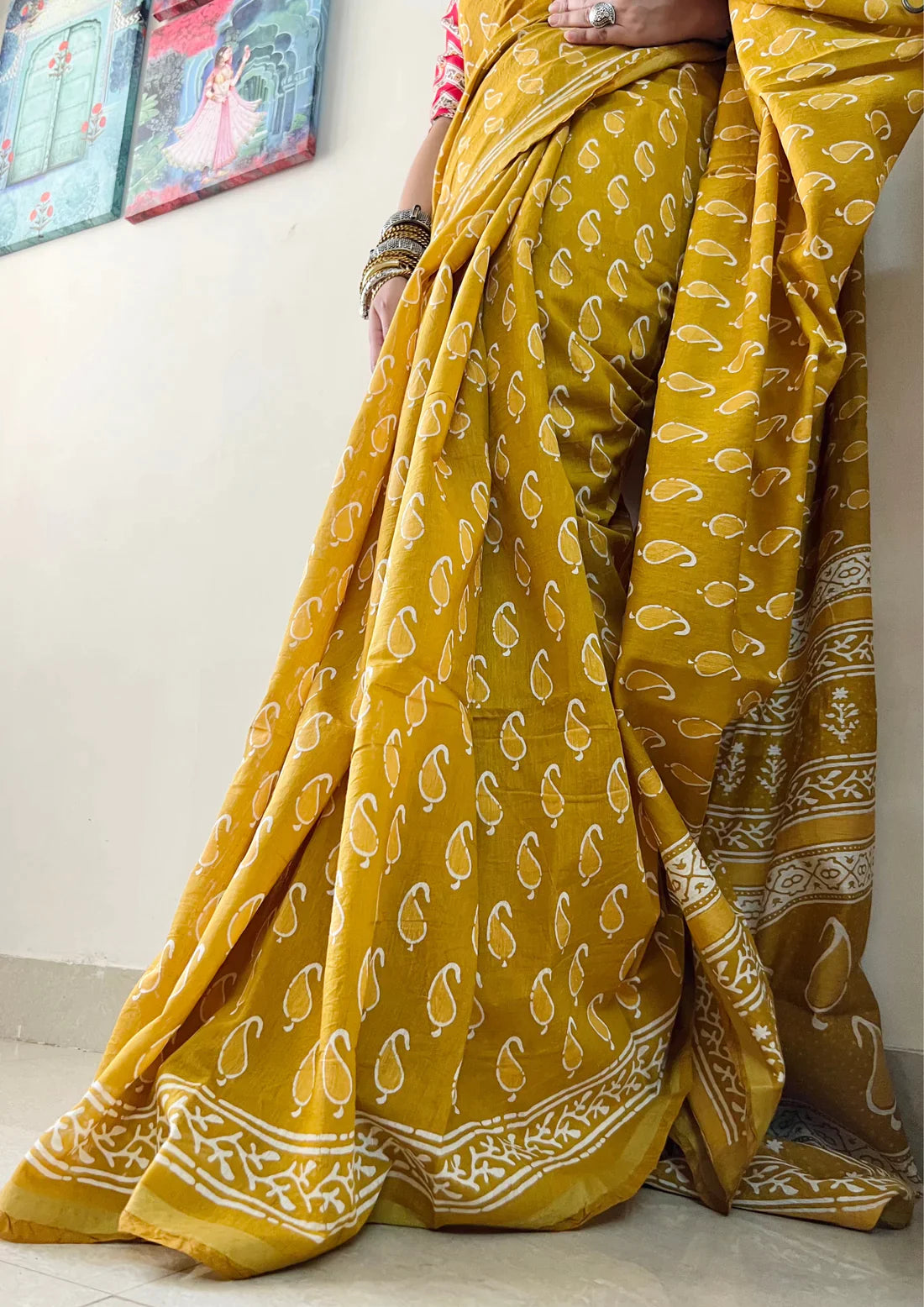 Chanderi Cotton Silk Saree with Zari Border