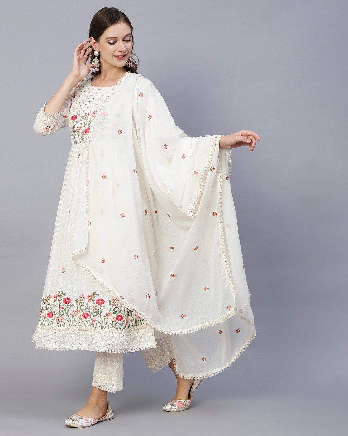 Embroidered Straight Kurta Set