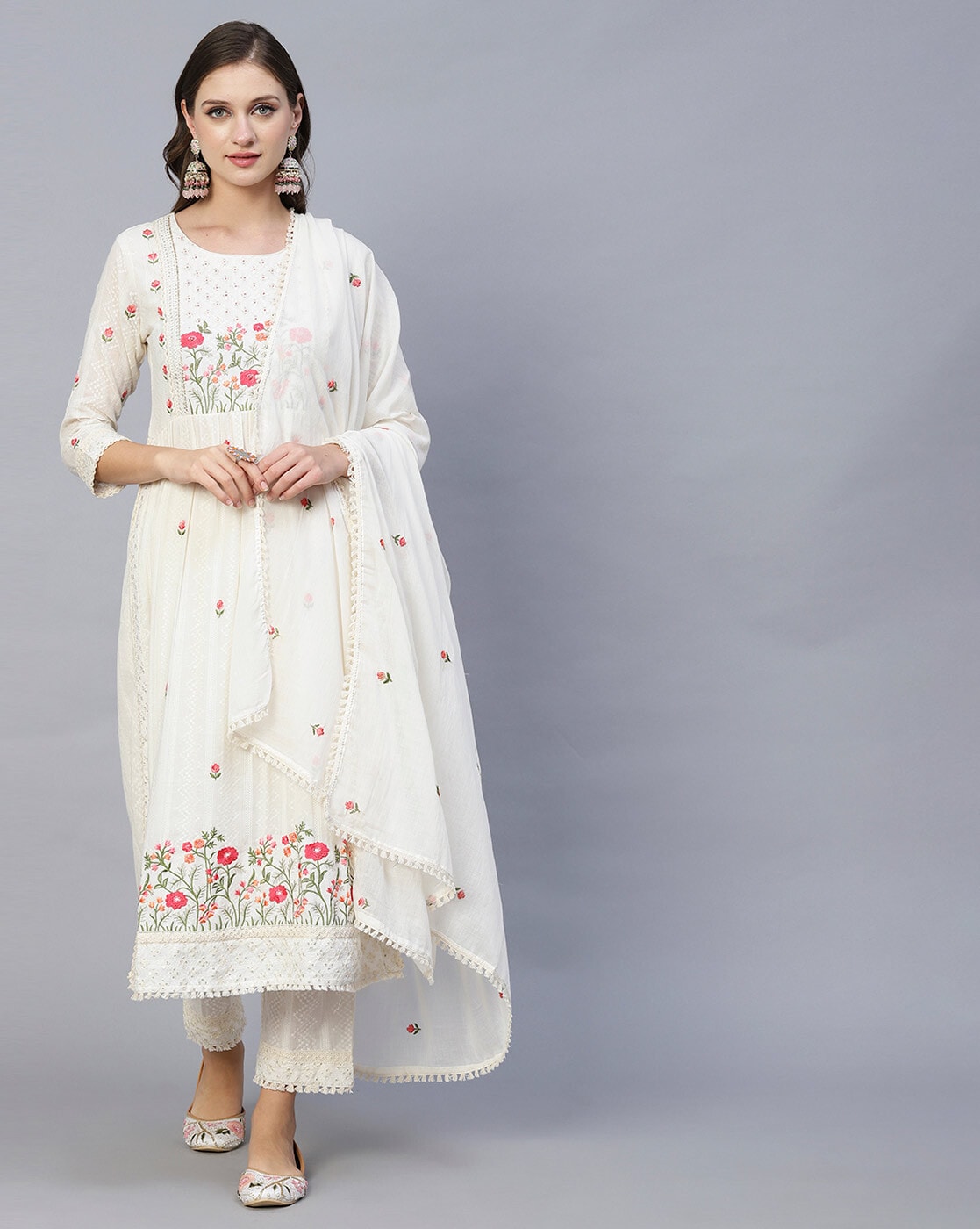 Embroidered Straight Kurta Set